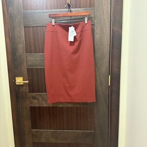 Elegant Red Pencil Skirt